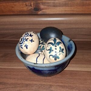 6 Sweet Hand Painted Eggs - (Bowl Not Included)